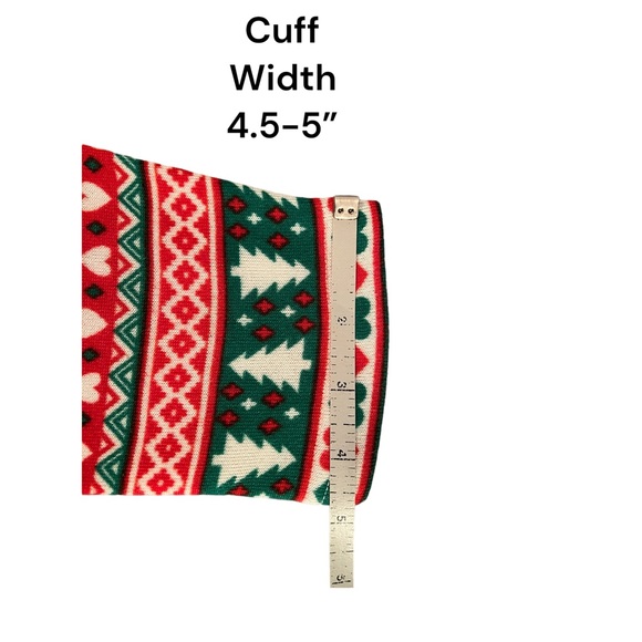 Women’s, Christmas Print  Leggings, Red,Grn & White, Reindeer, Fir Trees, Sz. LG - Picture 6 of 8